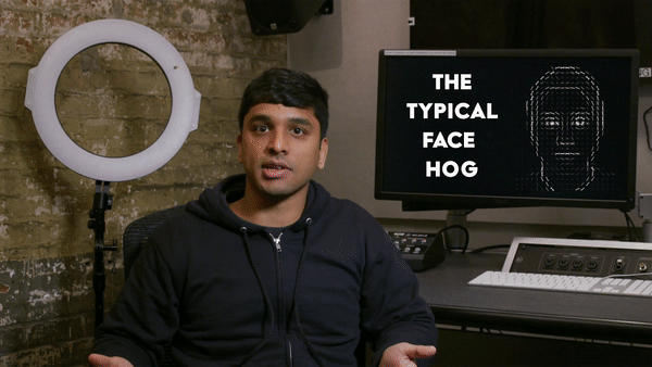 the sliding window detection method for facial detection - the hog for each window is compared with a reference face hog pattern to determine whether a face is detected