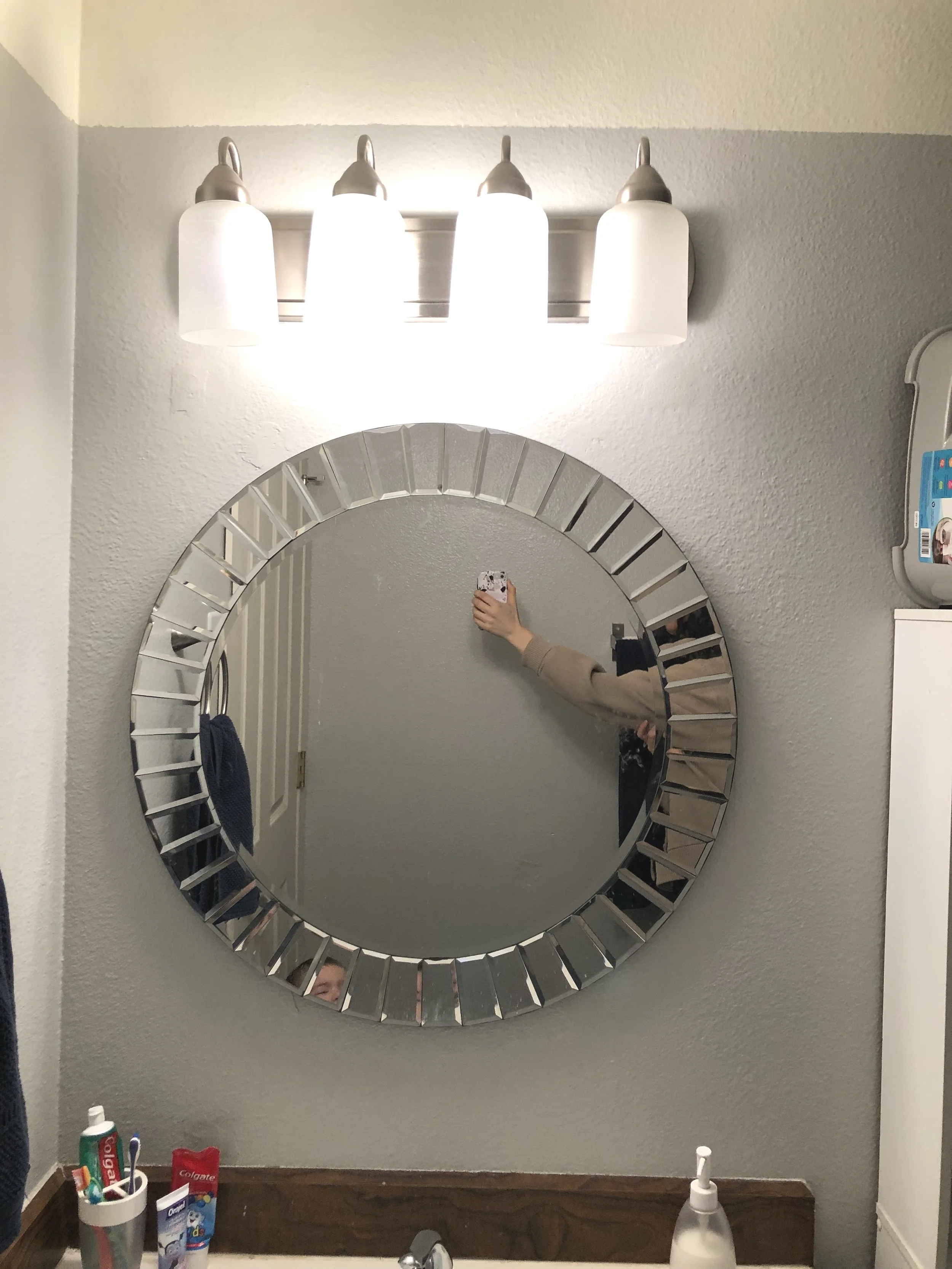 One Room Challenge, Wk 4: My Boys' Bathroom- Vanity Lights &amp; Hardware