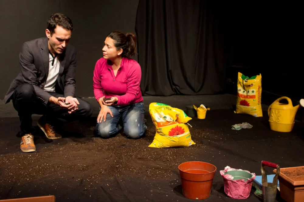 Michelle Concha Herko and Adam LaFaci in Under the One-Time Sky.