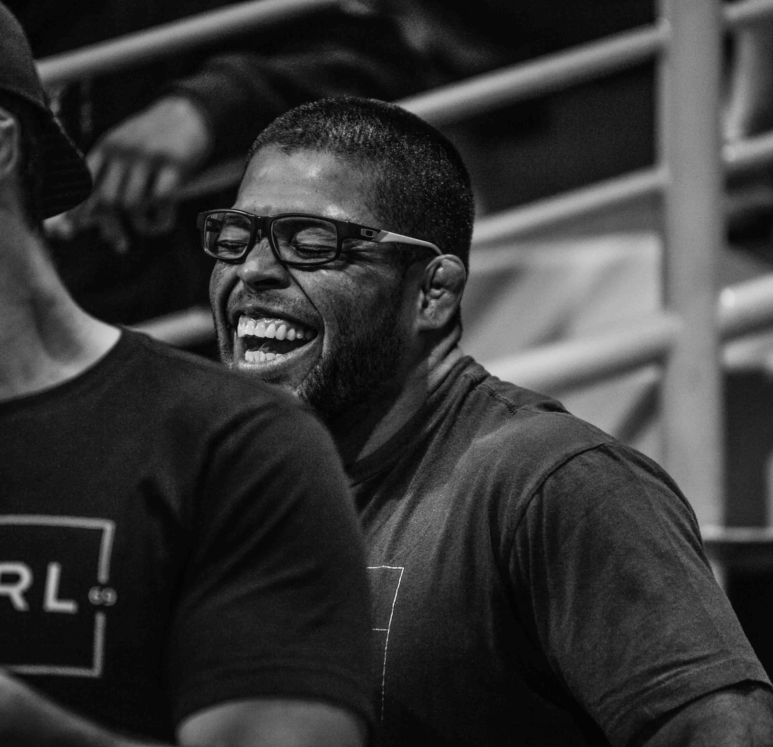 5 X World Champion André Galvão did not compete this year at Worlds. André is here enjoying being a coach and smiling all the way to his team, Atos, defeating the 11 time reigning champions, Alliance Jiu Jitsu.