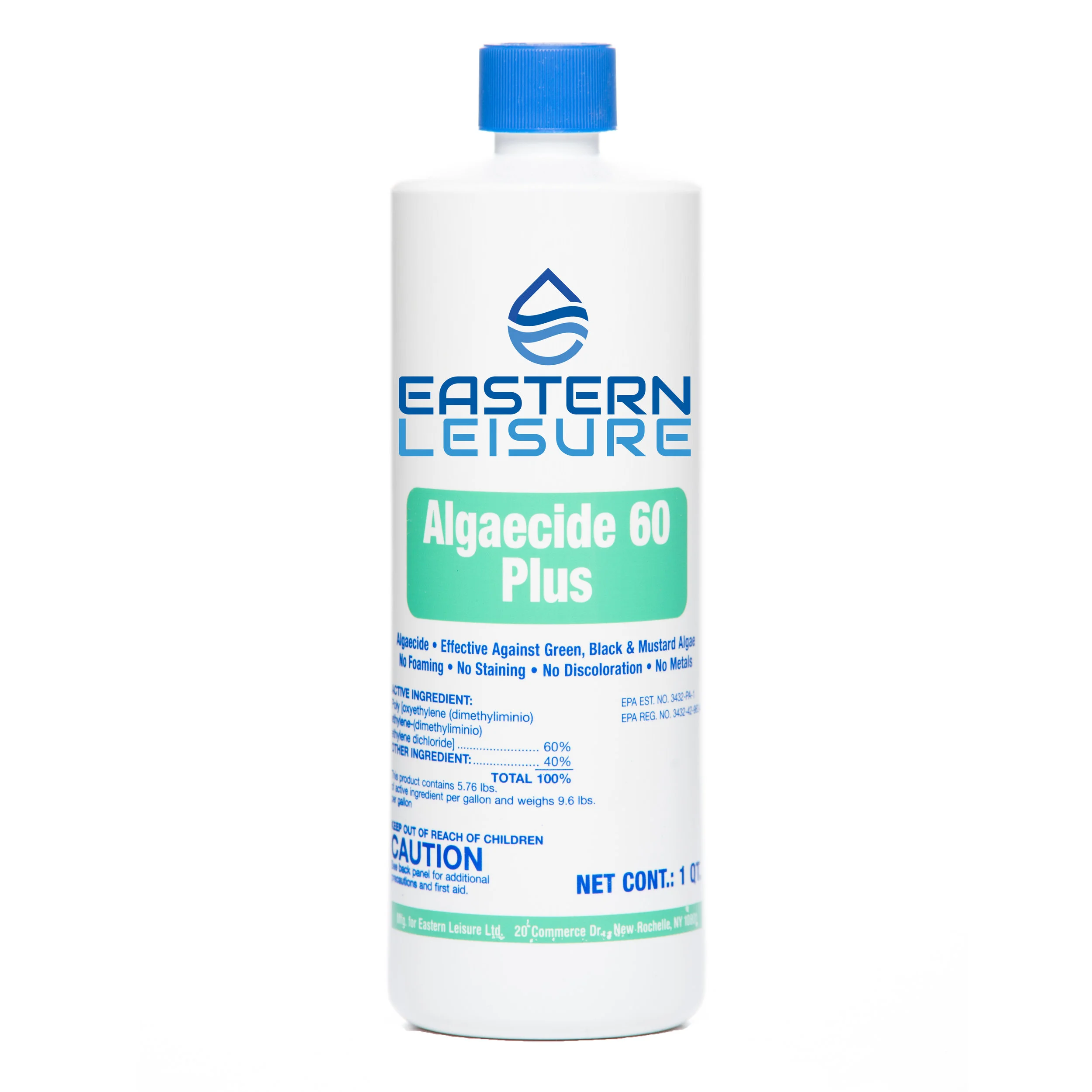 Algaecide 60 Plus ELP9A - 1 qt. bottle, 12/case ELP9C - 8 oz. bottle, 12/case Our best problem solver algaecide in a non-foaming 60% Poly Quat formula. Maintenance dosage: 2-4 oz per 10,000 gal.