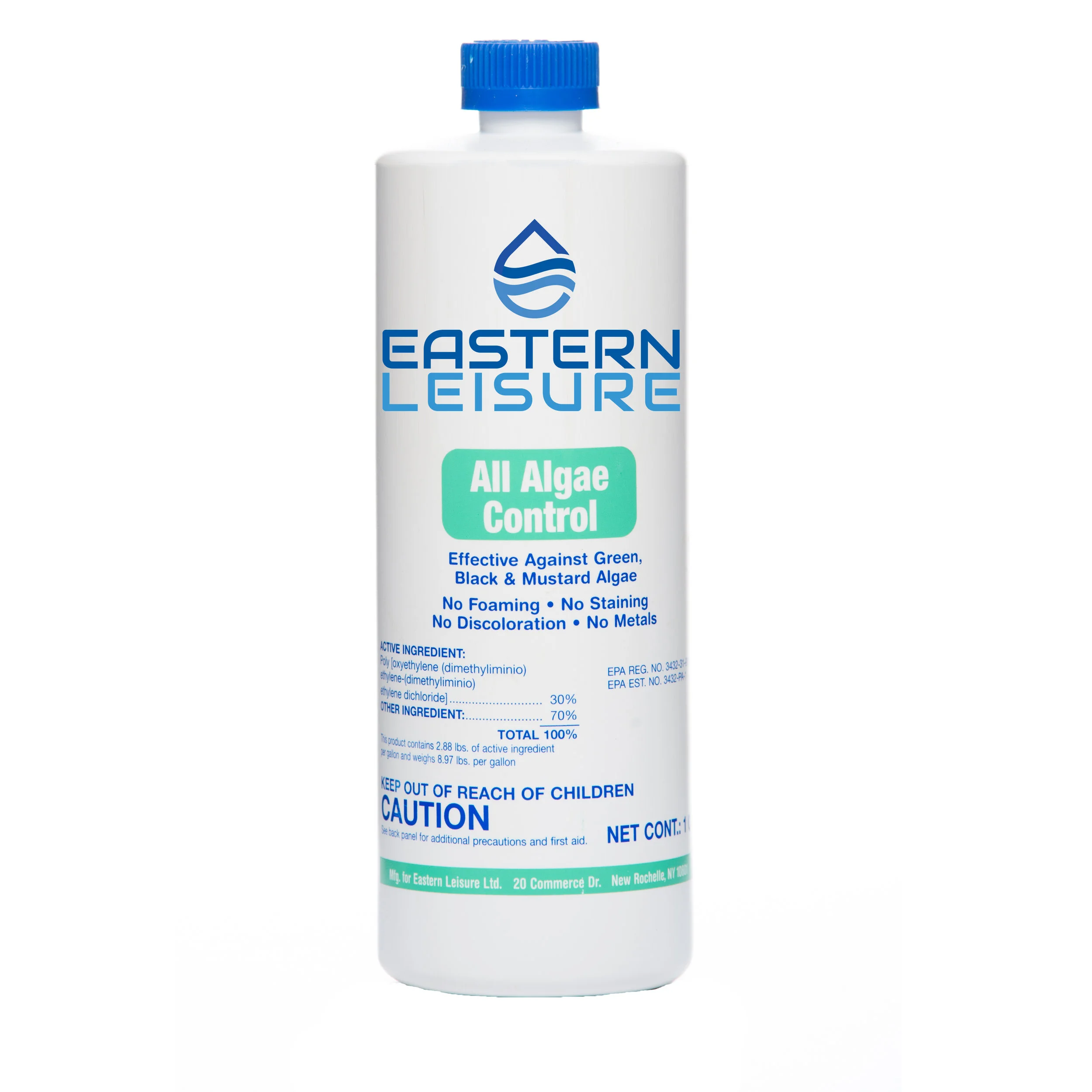All Algae Control ELP11A - 1 qt. bottle, 12/case ELP11C - 8 oz. bottle, 12/case Our most popular preventative, non-foaming algaecide in 30% Poly Quat strength. Maintenance dosage: 4-8 oz per 10,000 gal.