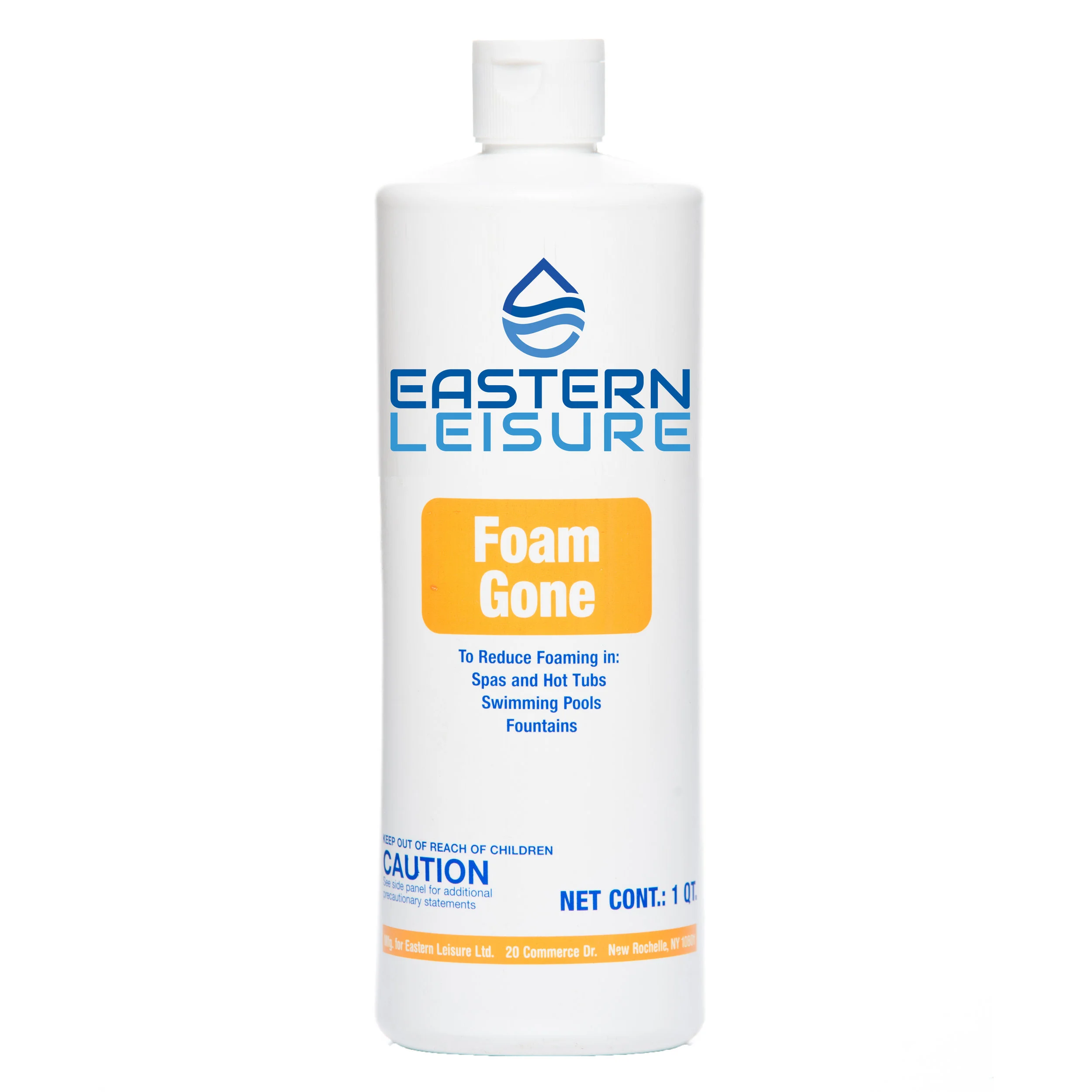 Foam Gone ELS5G - 1 pt. bottle, 12/case ELS5B - 1 qt. bottle, 12/case ELS5F - 1 gal. bottle, 4/case A super strength formula that quickly eliminates foam in spas, hot tubs, or swimming pools. Dosage: Use as needed to reduce foam.