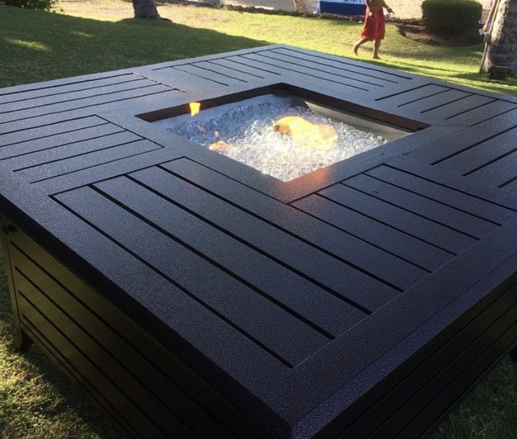Bronze Fire Pit with 5 Gallon Propane Tank