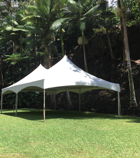 20x Marquee Style tent at Reed Island private home in Hilo.