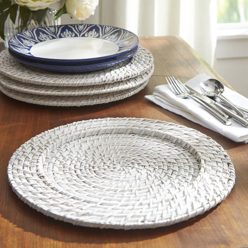 White Rattan Charger