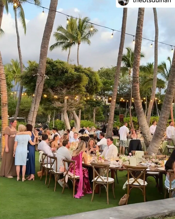 Repost from @thebtsdulhan

Beautiful wedding at Kona village Kipuka Nanea. Featuring our new serpentine farm tables, staging, teak dance floor, Crossback vineyard chairs, round tables and umbrellas. 

Coordination: @nicholeweddings 
Rentals: @bigisla