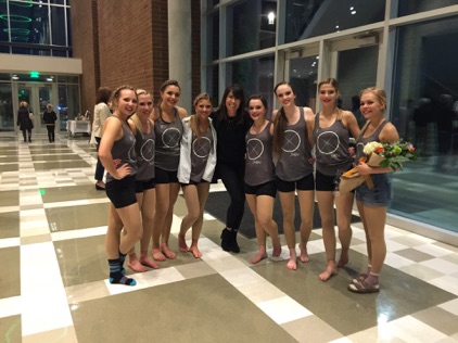 Kim with our amazing dancers from Olympus High Dance Company
