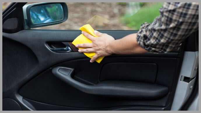 Use a microfiber towel to apply protectant to plastic and leather surface