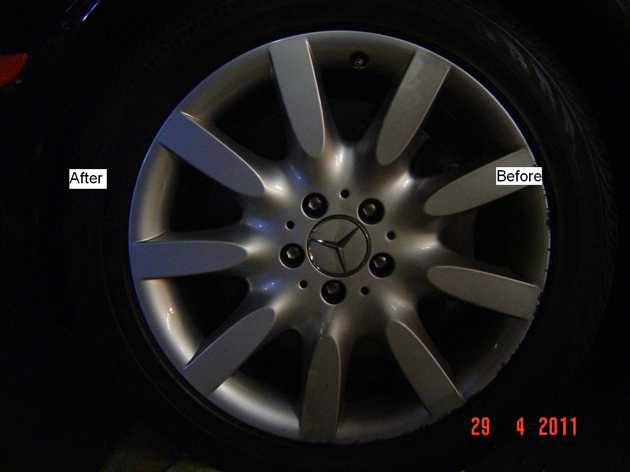 Mercedes S-Klasse wheel cleaning before & after