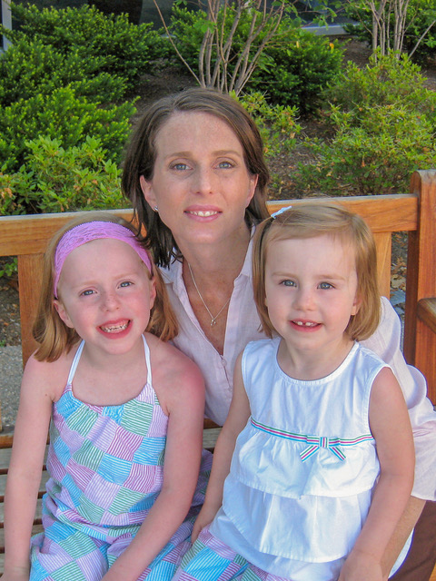  Theresa has a fun summer outing with her daughters Anna (age 5) and Erin (age 3). The time really does fly by . . . both girls are now teenagers!