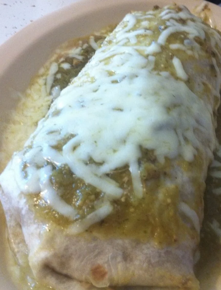 Wet Chile Verde Burrito