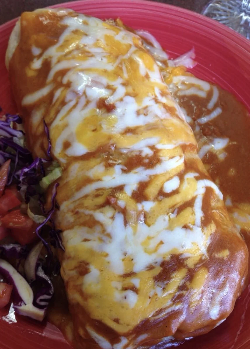 Wet Chile Colorado Burrito