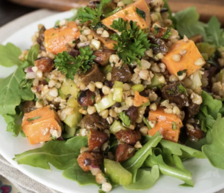 Citrus Sweet Potato Greens & Grains