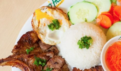 Grilled Lemongrass Pork Chop and Fried Egg