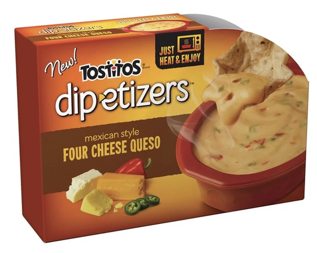 Tostitos Dipetizers Four Cheese Queso Dip 10 Ounce Plastic Cup Tortilla Chips 10 oz 