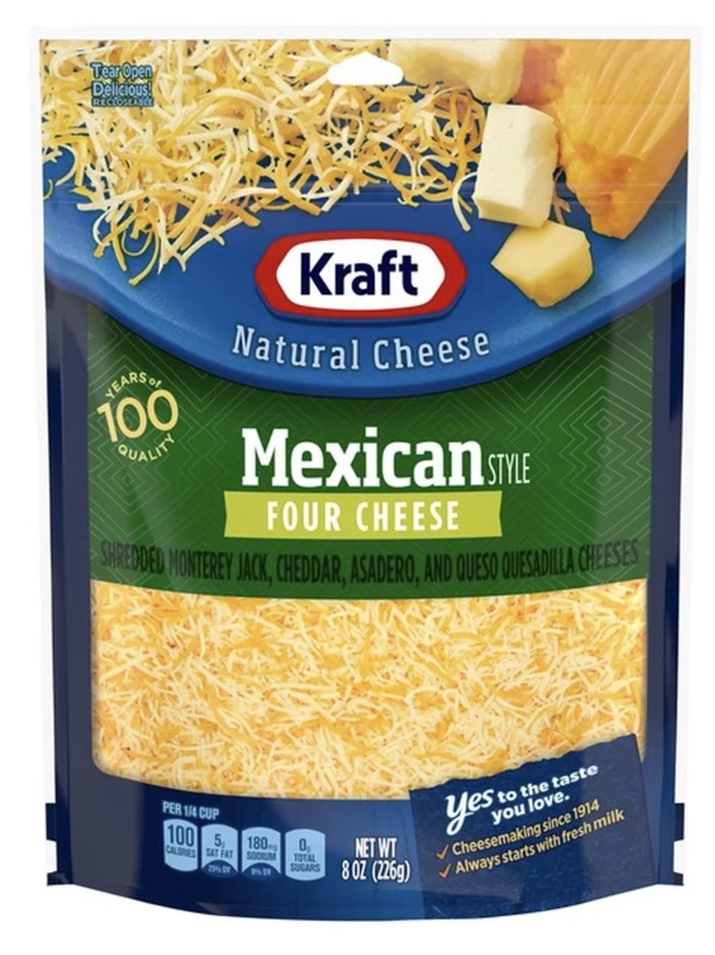 Kraft Finely Shredded Mexican Style Four Cheese 8 oz