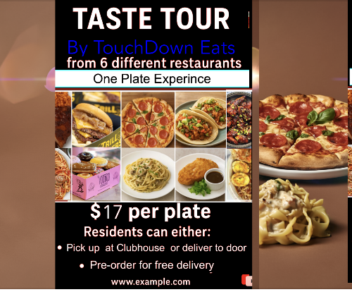 1810 Main  Taste Tours 7PM Sundays Free delivery 
