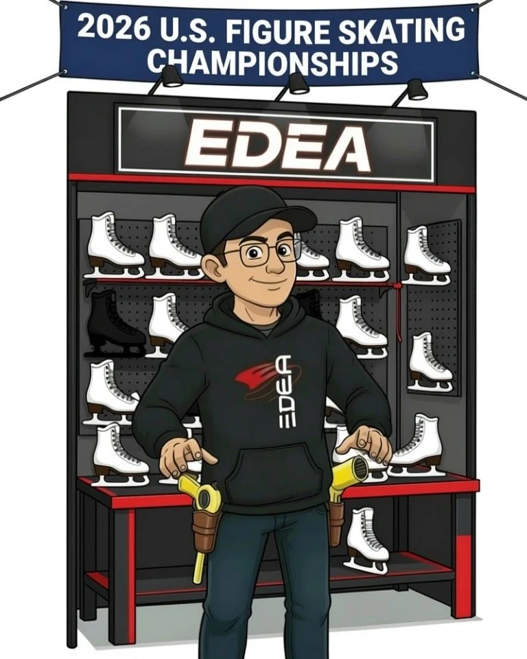 Heading out to the 2026 Prevagen U.S. Figure Skating Championships in St. Louis ready to work some boot magic! 🔥
Are you heading to Nationals? Looking to buy a stock EDEA boot and have it expertly (and magically) shaped into a custom boot just for y