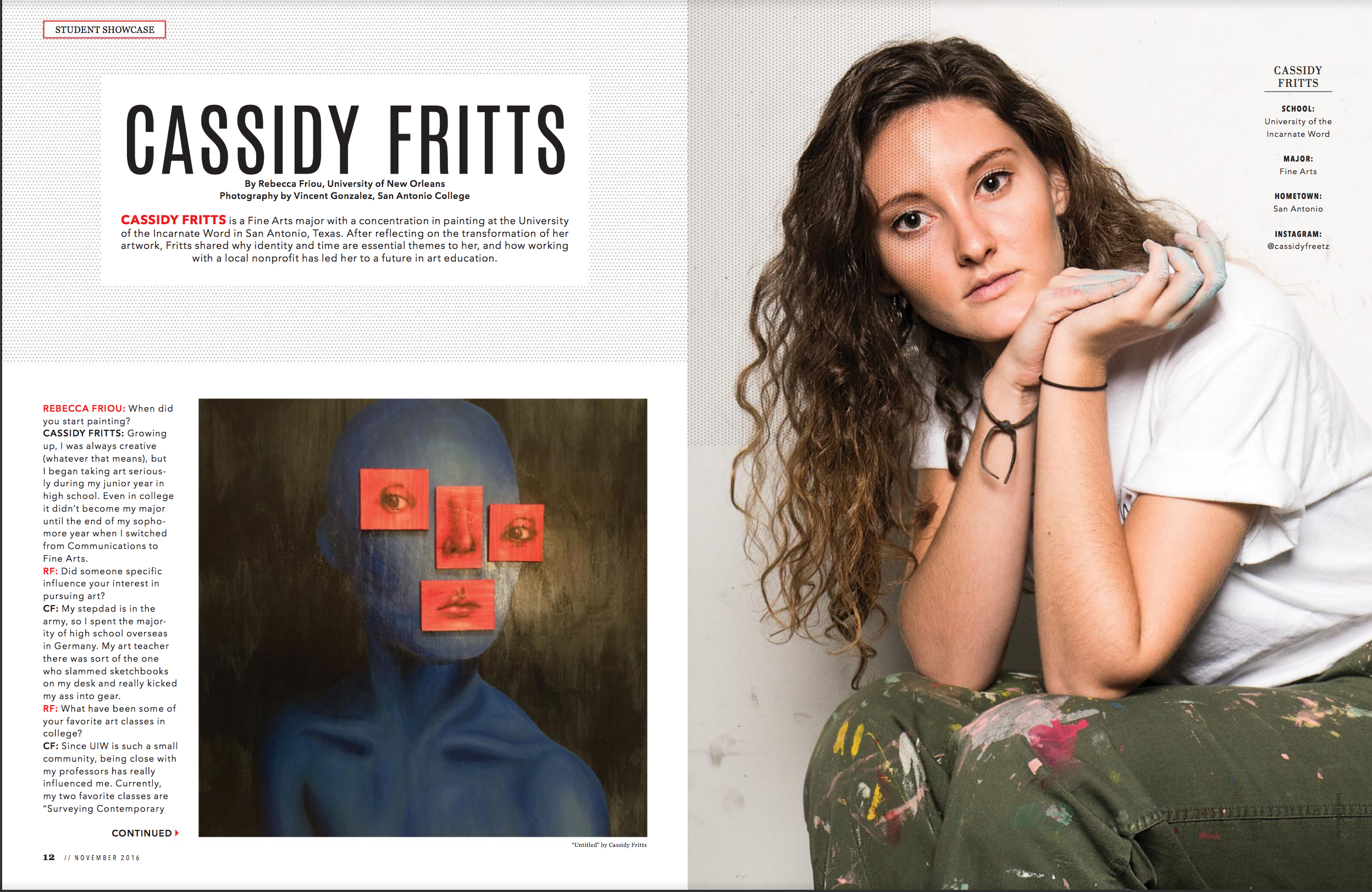 Cassidy Fritts, Nov 16' Study Breaks issue