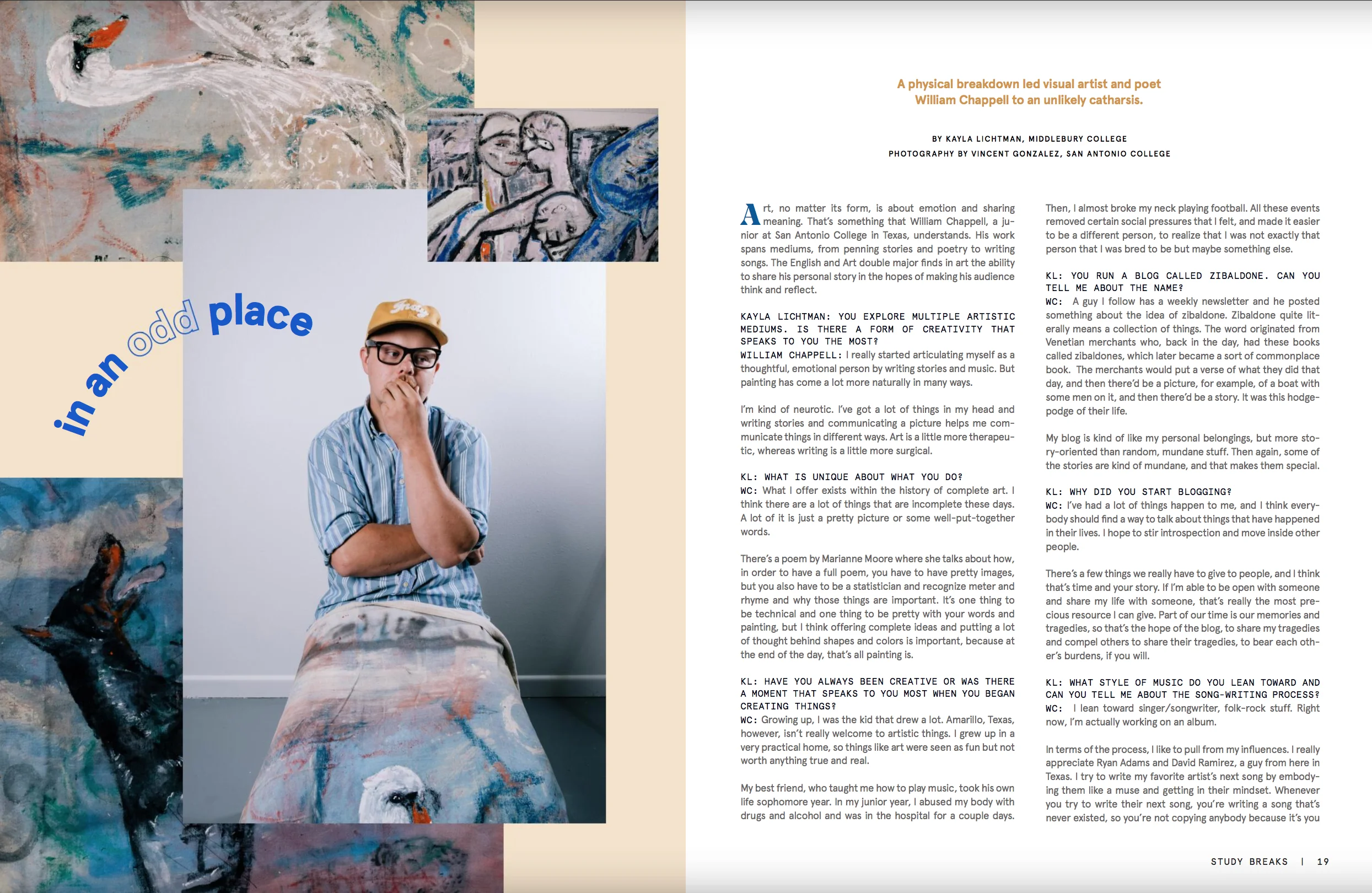 William Chappell, May 18' Study Breaks issue (Feature)