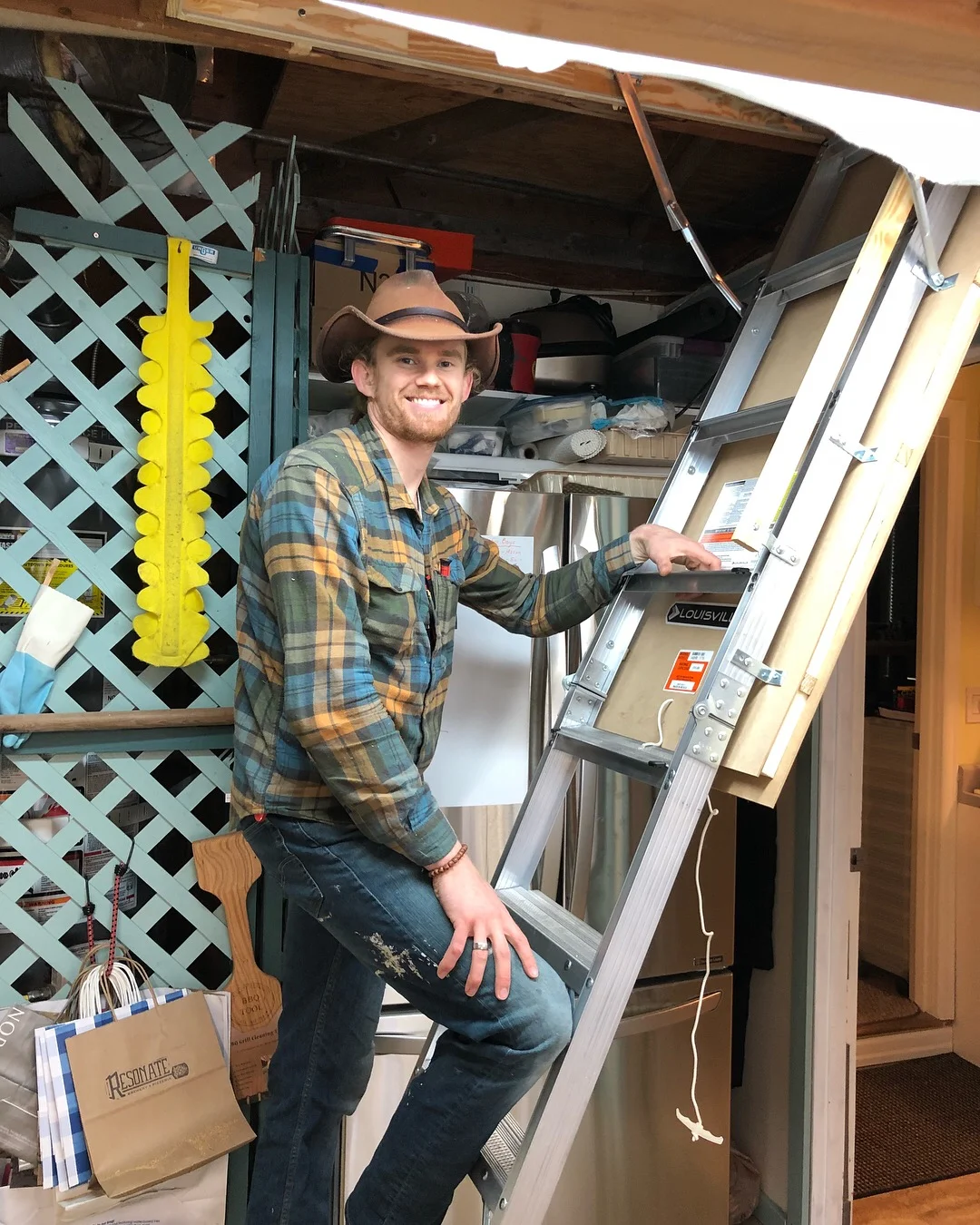 Attic ladder installation 