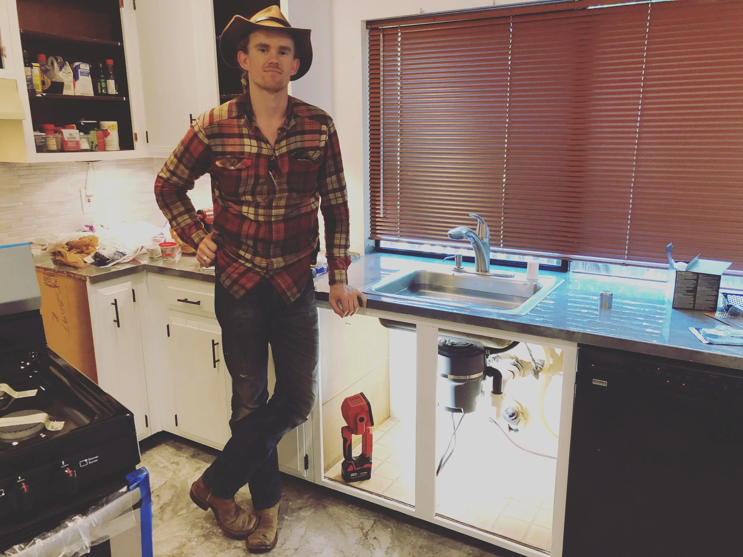 Garbage disposal and kitchen sink installation 