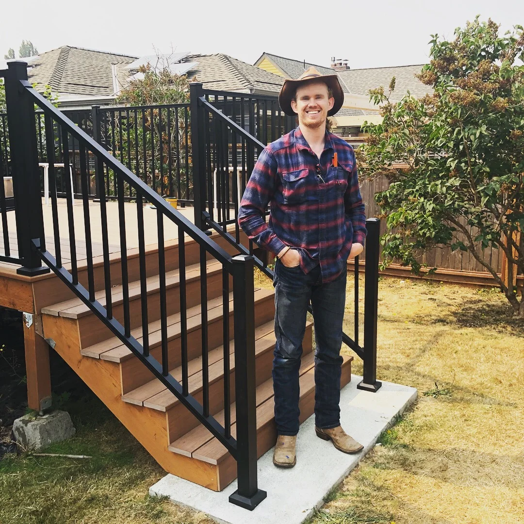 Outdoor Trex railing installation 