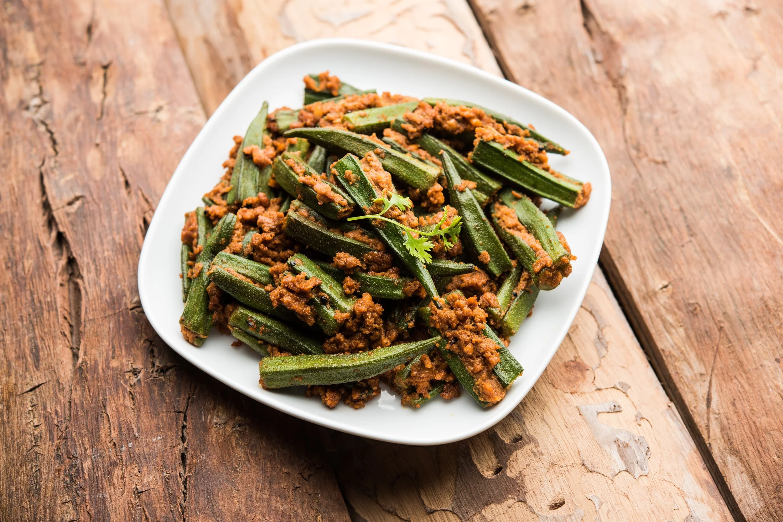 Okra With Ground Meat (Beef, Lamb, Or Chicken)