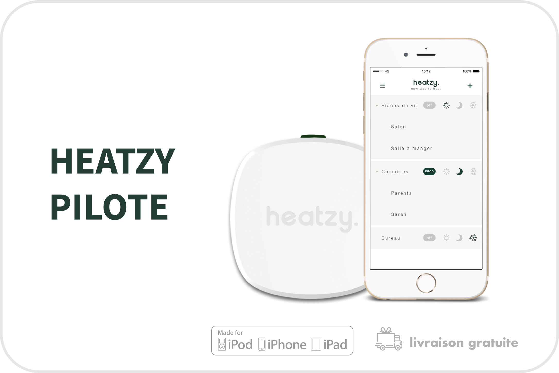 HEATZY - Module WiFi fil pilote pour radiateur électrique