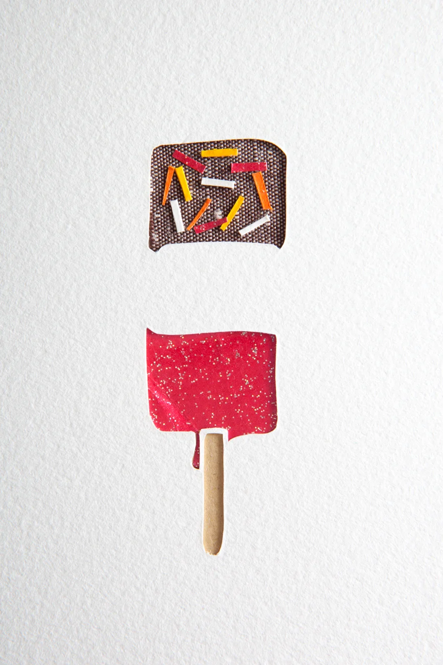 Miniature Fab popsicle ice lolly close up