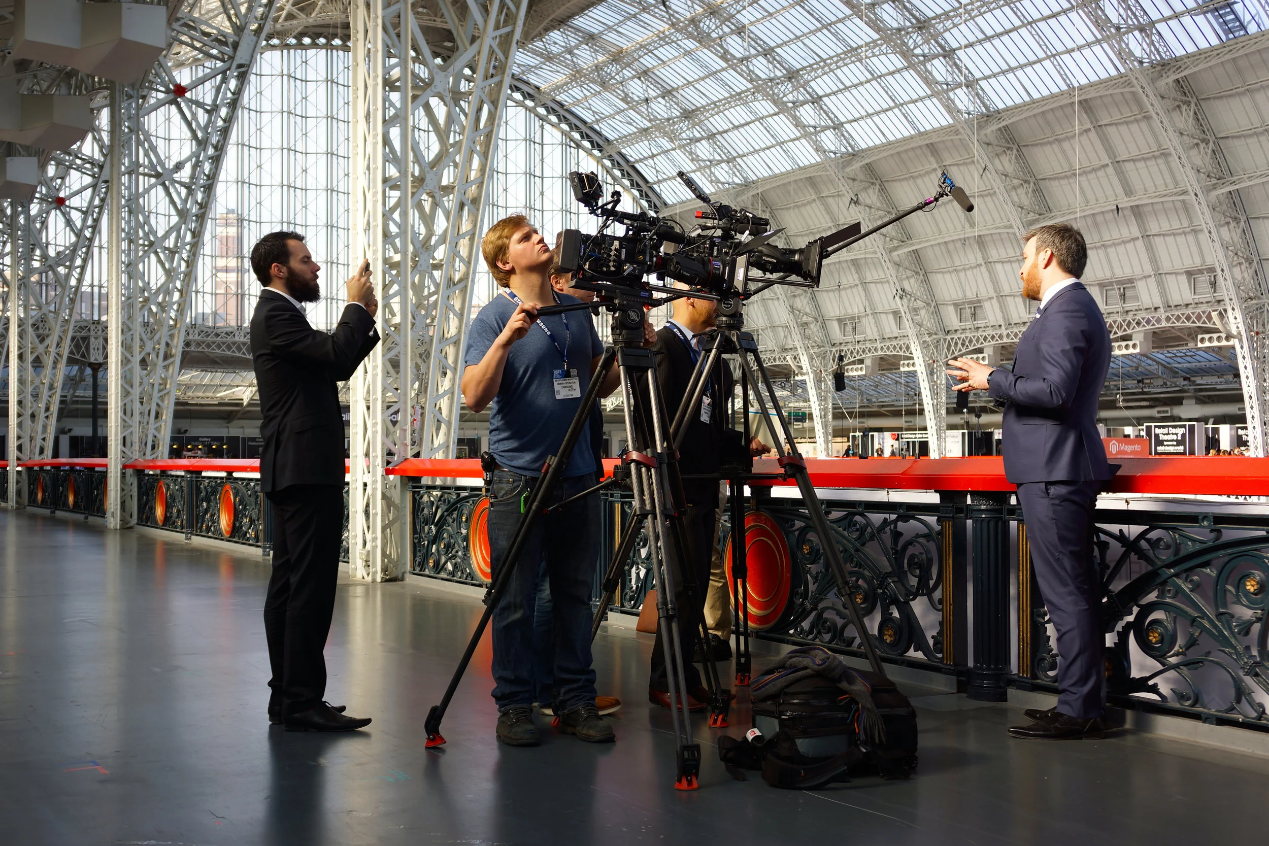 Filming a Samsung executive at RBTE