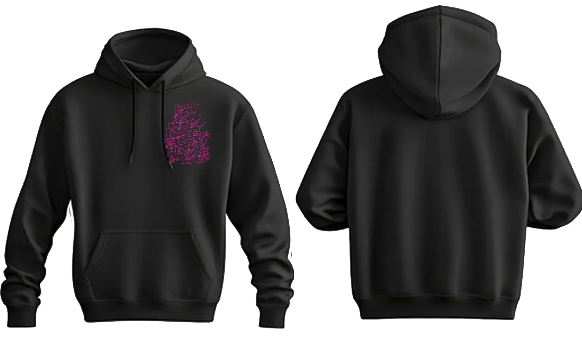 A Peaceful Noise breast print hoodie