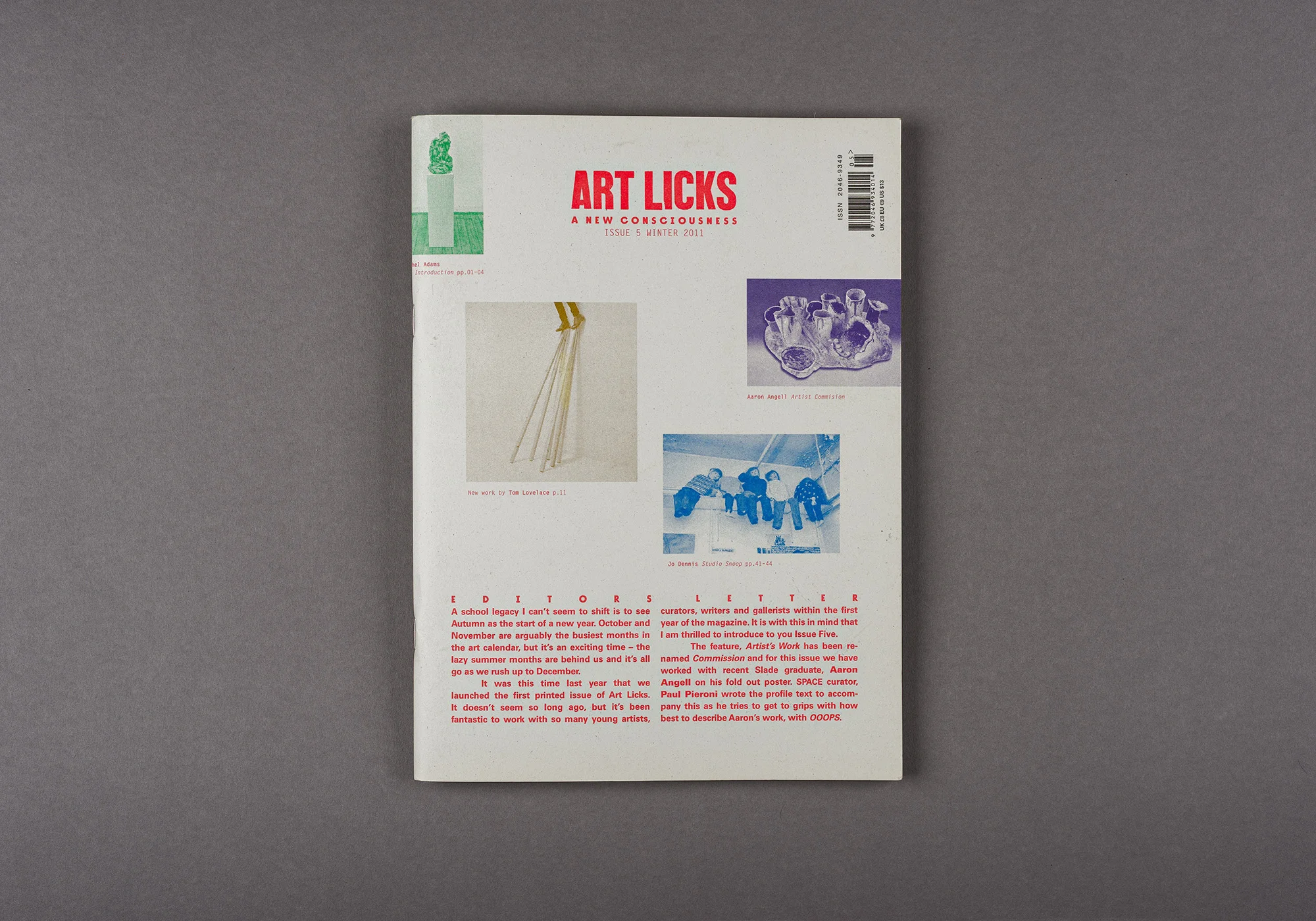 Art Licks, A New Consciousness, Issue 5 2011 Magazine Tom Lovelace with words by Kyla McDonald 