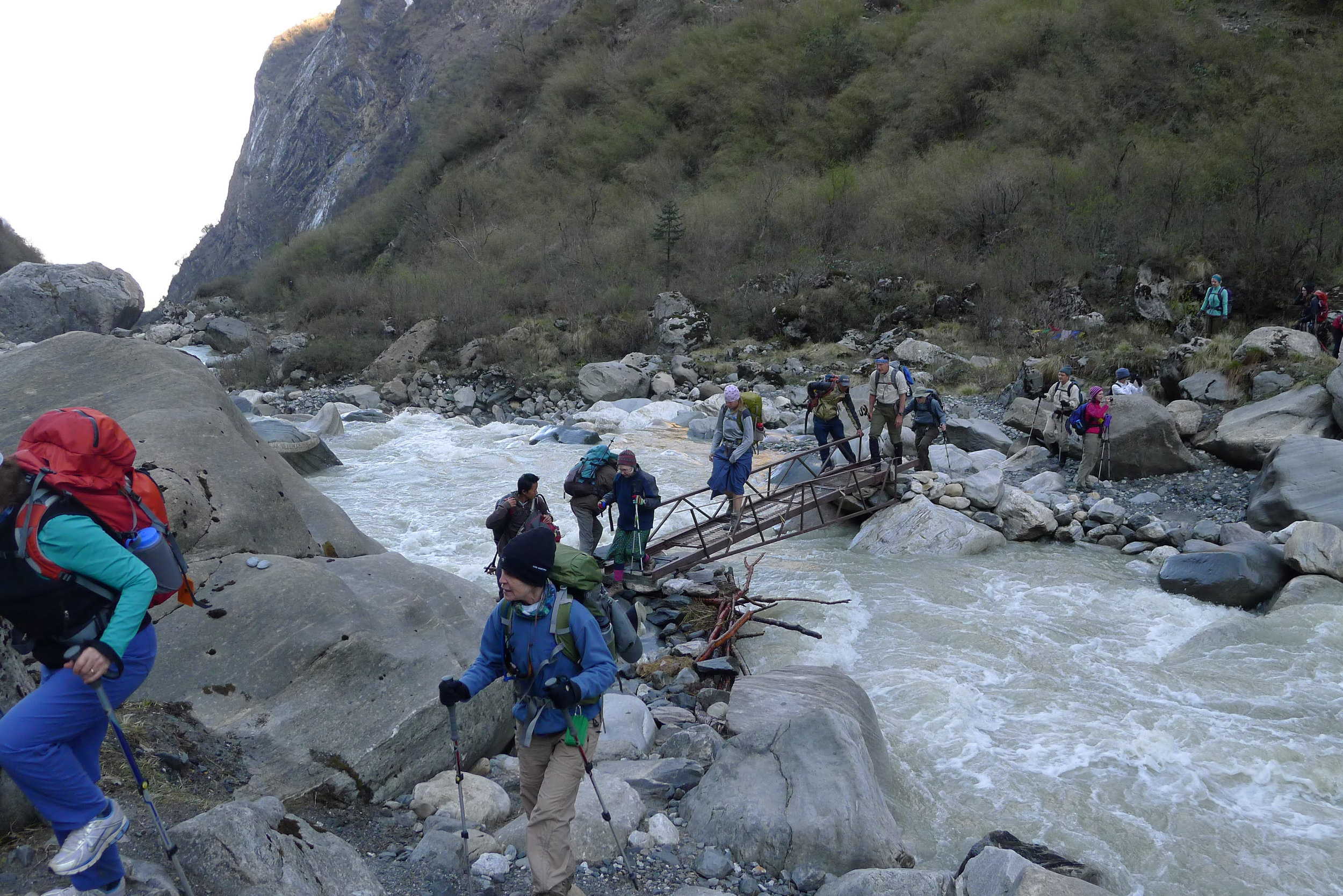 Crossing An Iffy Bridge in Nepal