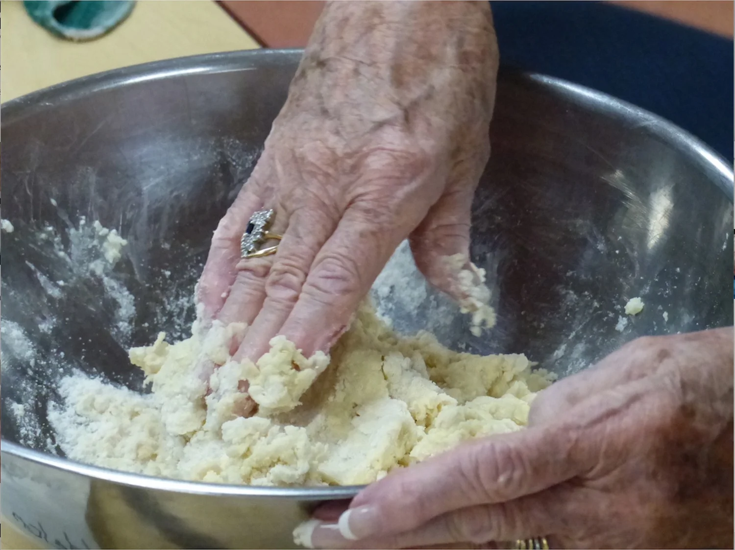 Mixing dough for scones