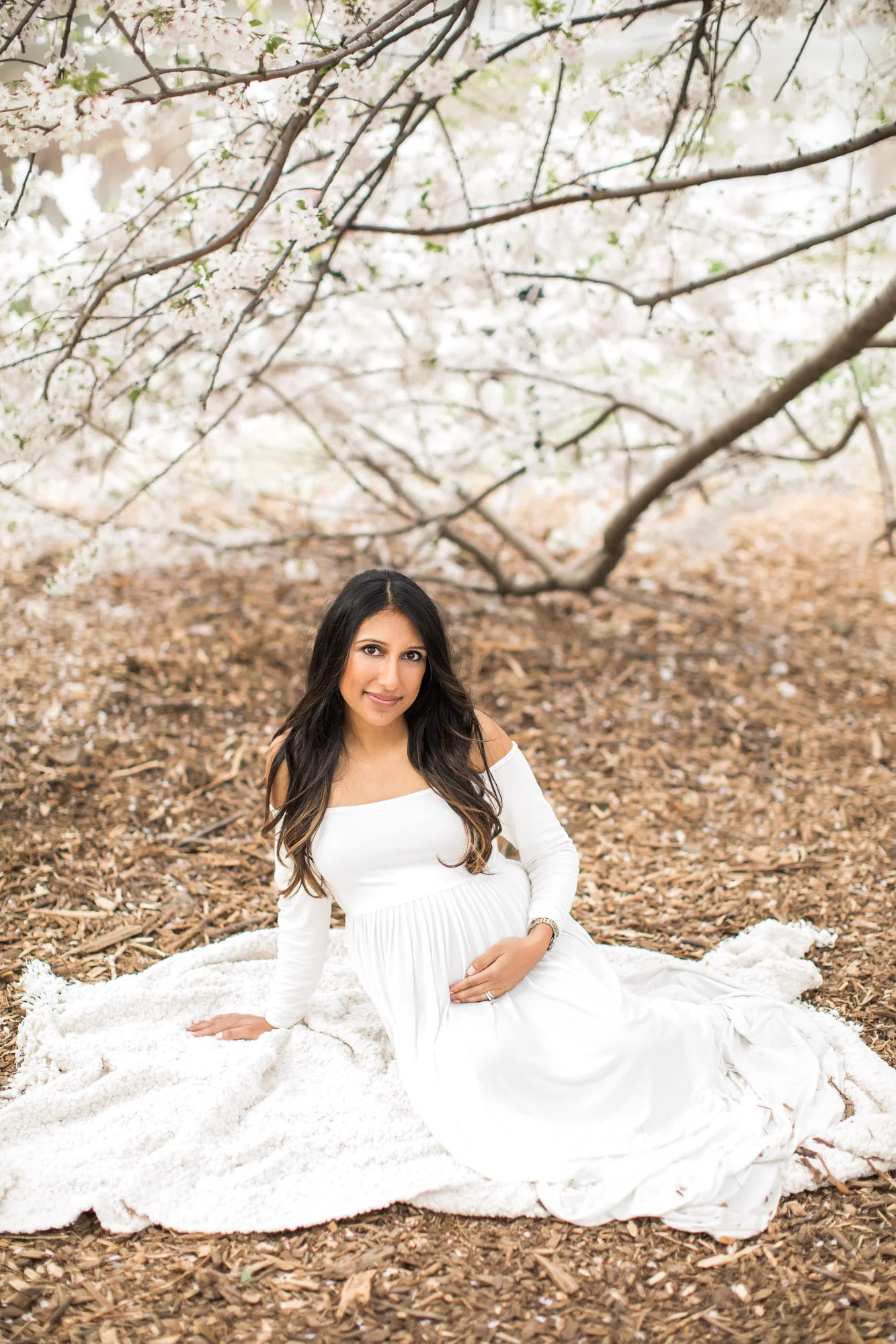Bindi's Cherry Blossom Maternity Session in Central Park, Manhattan