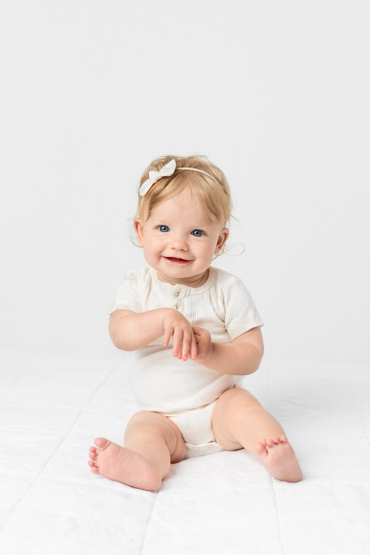 Luxury baby portraits | Adela's sitter session at our Essex County photography studio