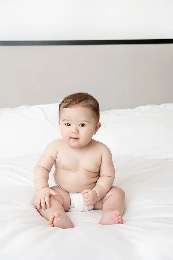  Baby milestone portrait session with Nicole Hawkins Photography in New Jersey. 6-month portrait session NJ photographer #NicoleHawkinsPhotography #NicoleHawkinsMilestones #BabyMilestoneSession #NJfamilyphotographer #Inhomephotography #babyportraits 