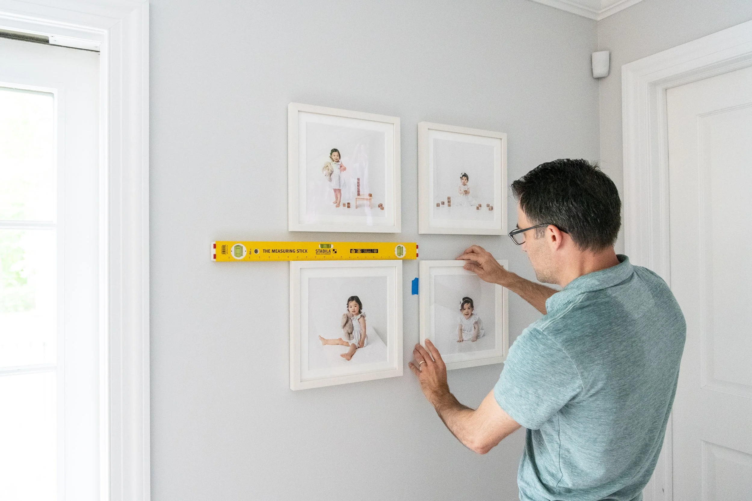 Custom photography wall gallery installation