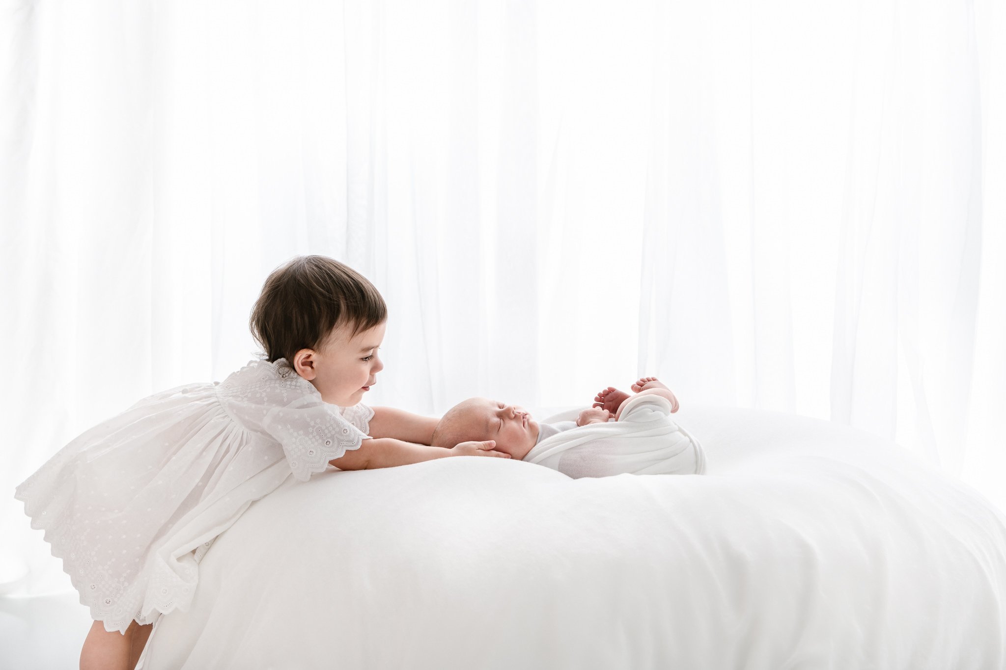 Newborn Photos with Toddler Sibling | New Jersey Studio Newborn Photographer
