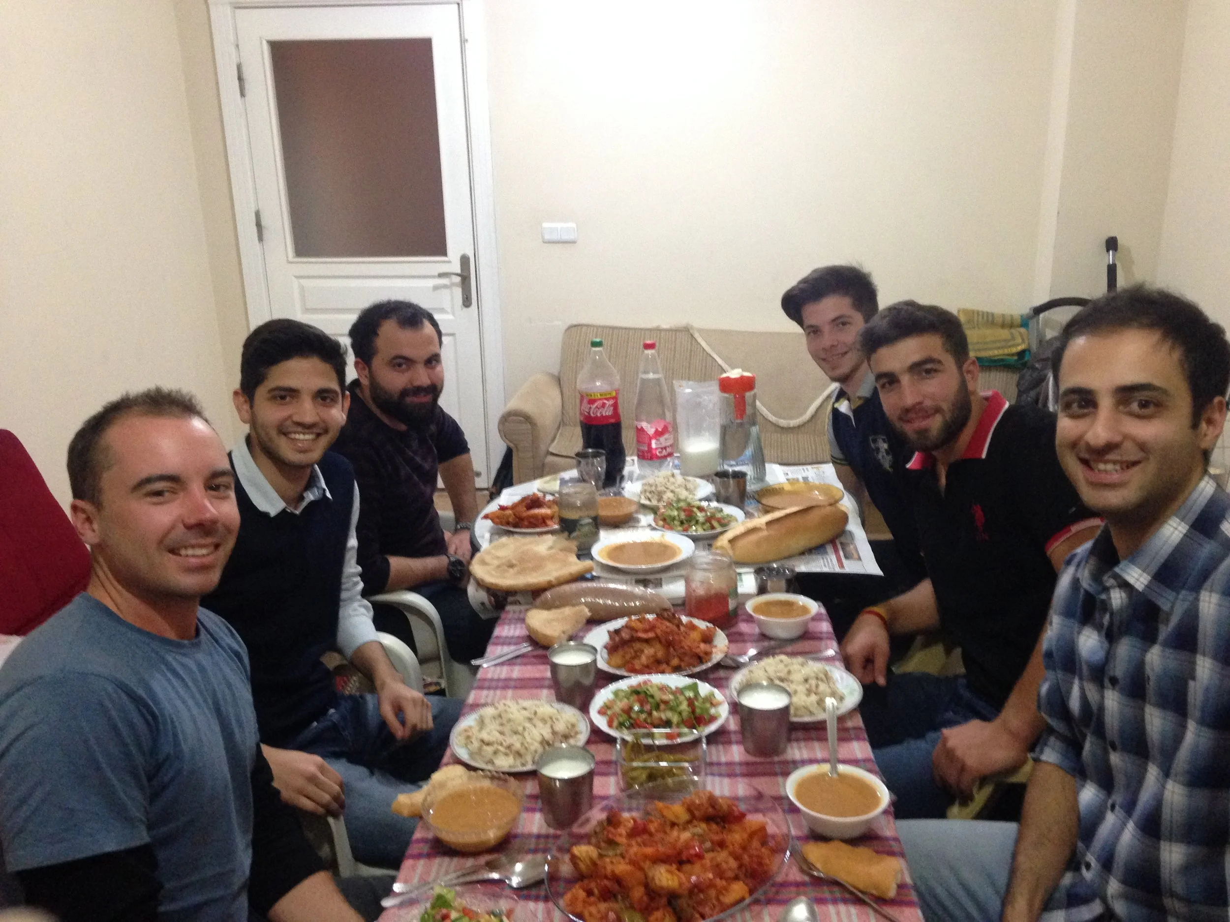 An epic feast with our couch surfing hosts in Ardahan. every cyclists dream