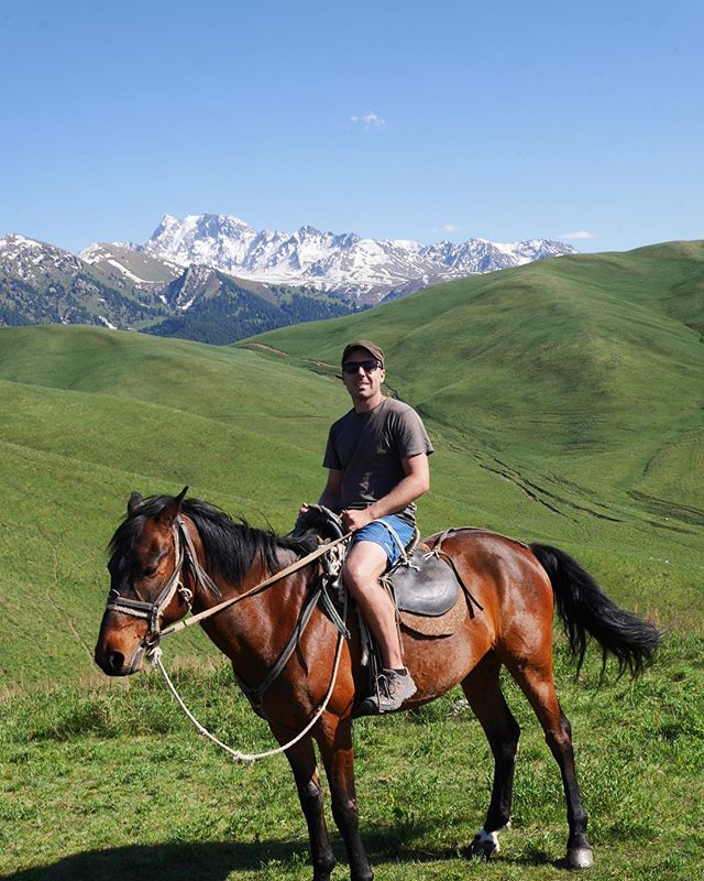 A trip to Kyrgyzstan isn't complete without a horse ride, so we rented a couple for the day and went off exploring. The mountains of Kyrgyzstan are home to nomads, and it was awesome to get away from the roads to see the hills dotted with yurts and n