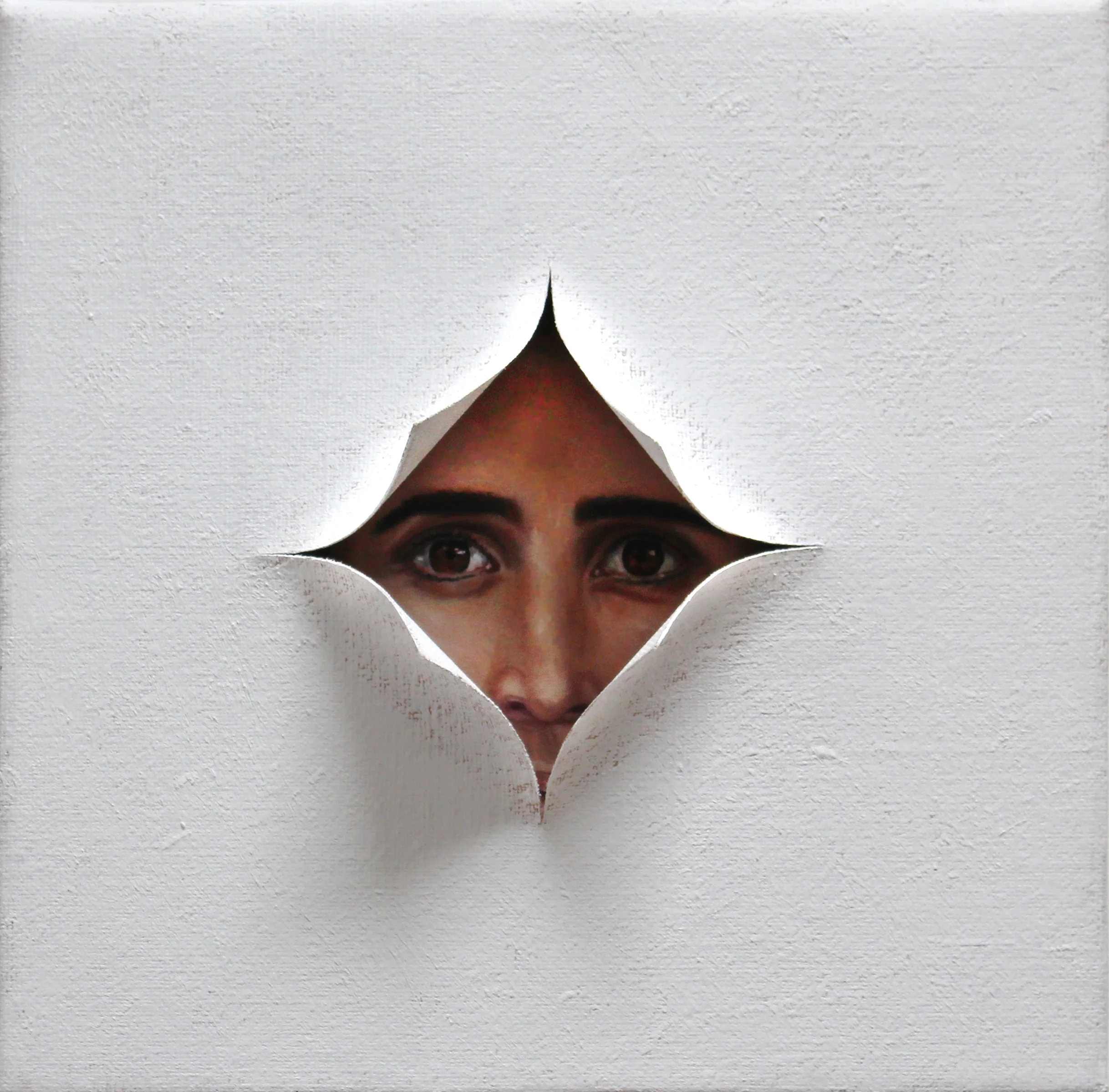 Eyes, 3D Oil on Linen, 12" x 12"