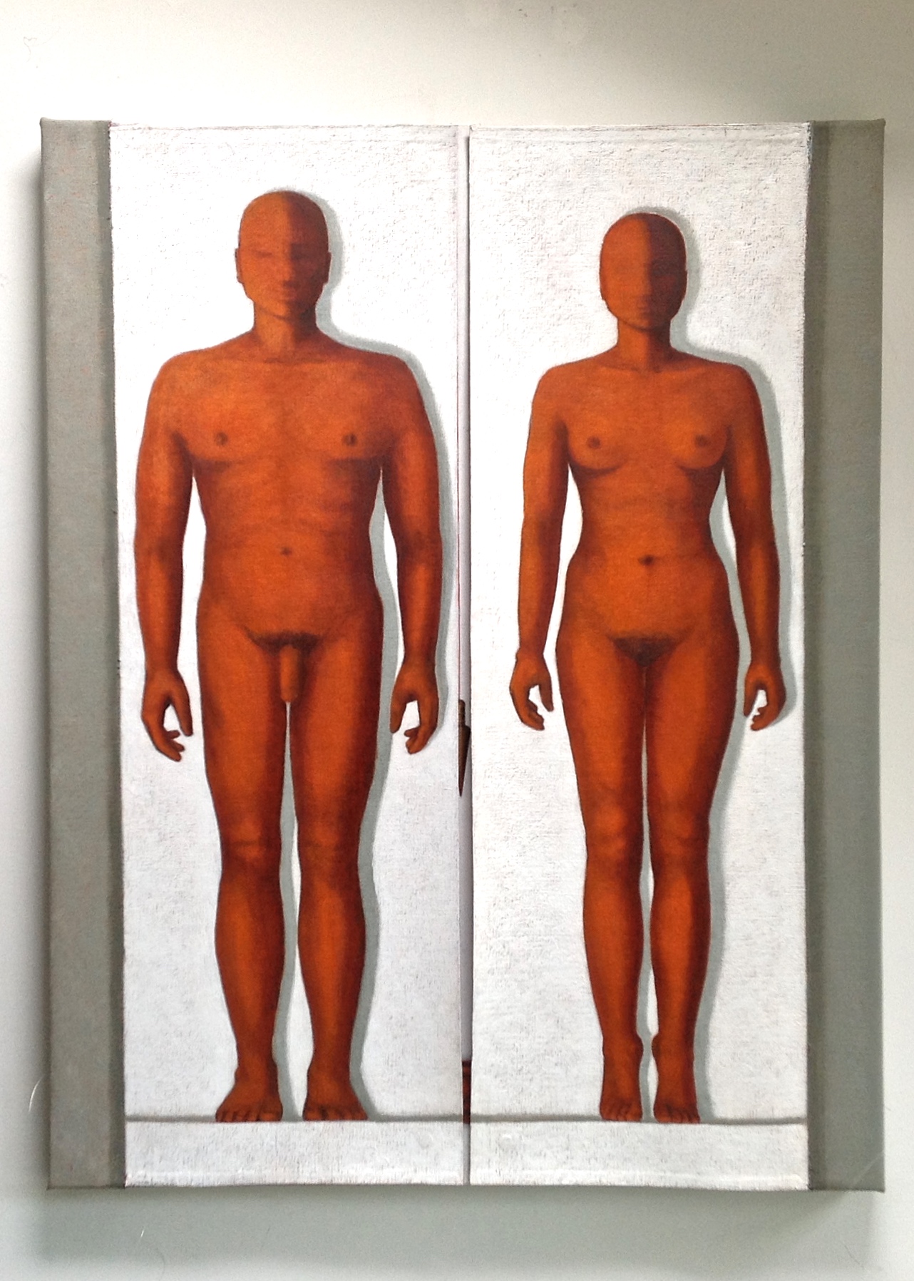 1 + 1 = 1 3D Oil on Linen, 36" x 46"