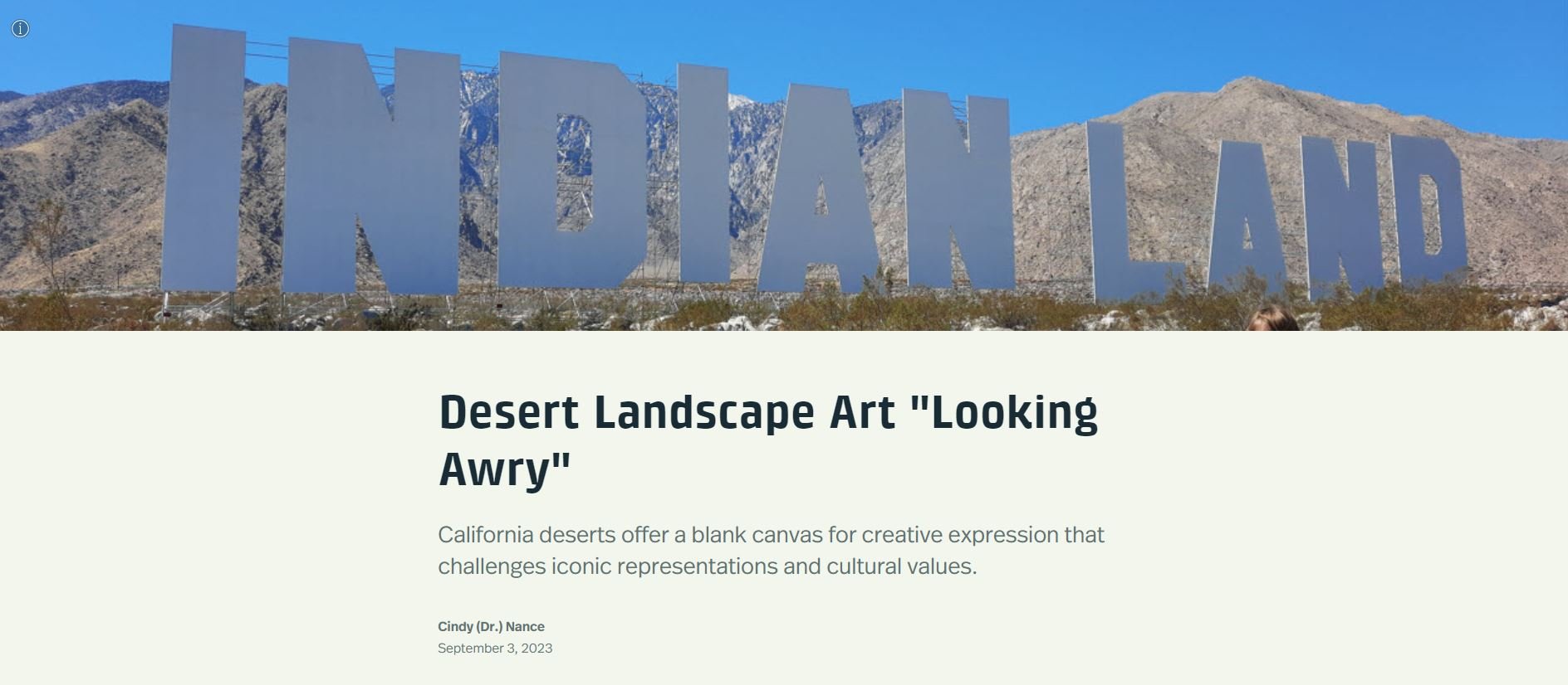Desert Landscape Art "Looking Awry" - Dr. Cindy Nance