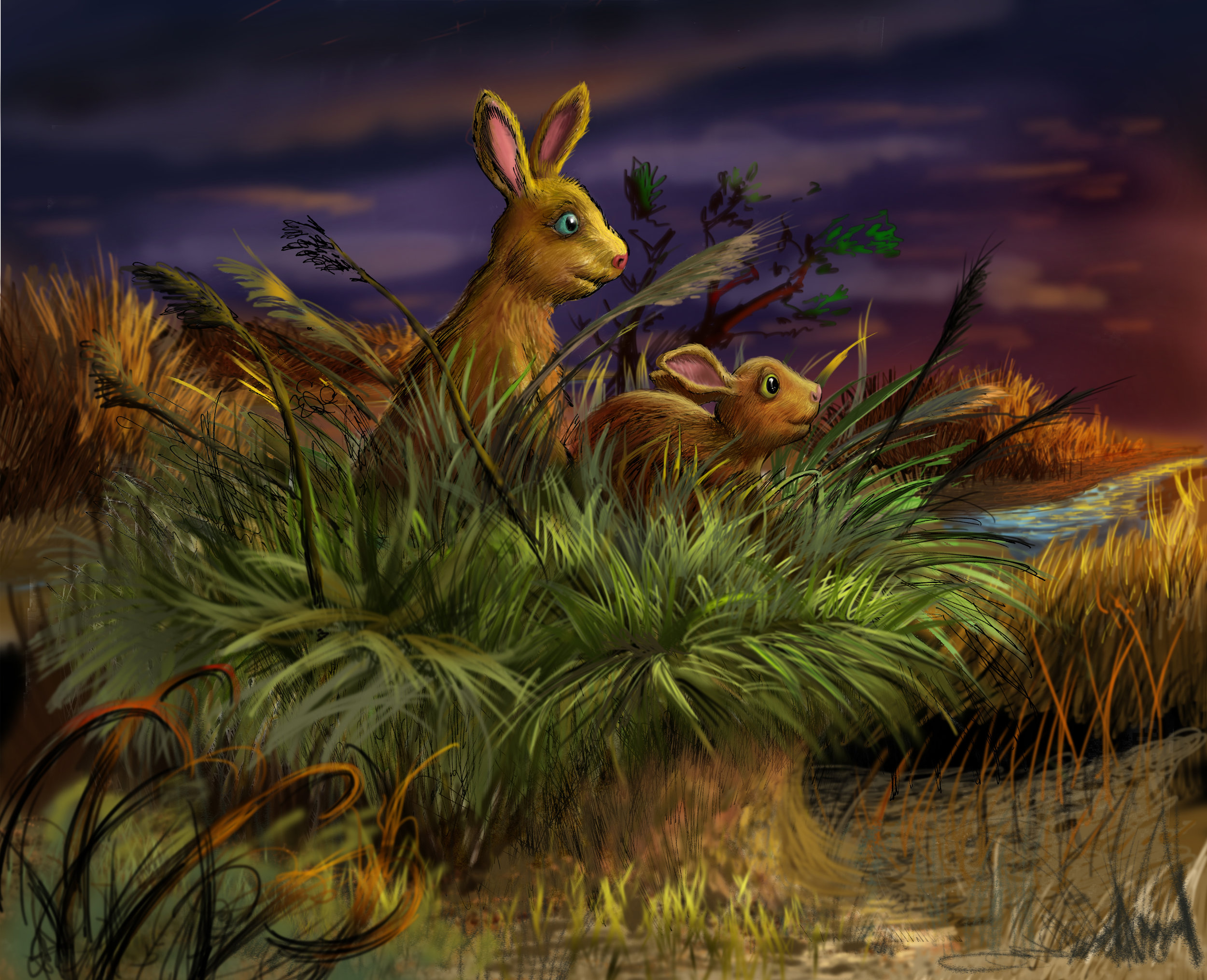 Rabbits - First painting - digital.jpg
