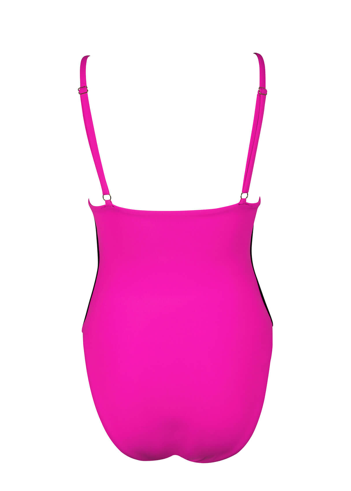 back of birds nest pink one piece bathing suit