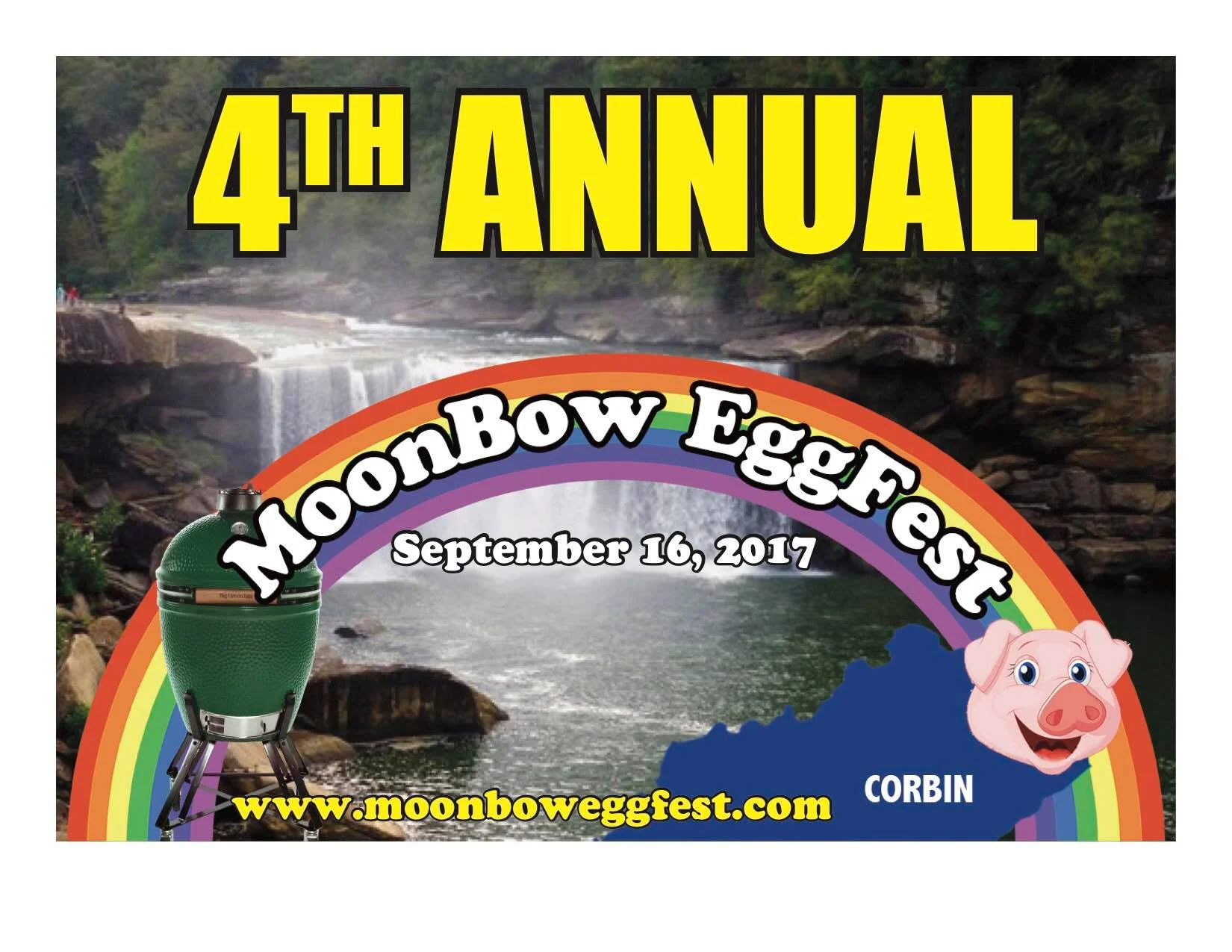 Moonbow Eggfest is an idea thought up by a couple of Big Green Egg enthusiasts in the Corbin, KY area with a goal in mind to bring other local BGE enthusiasts, as well as Eggheads in surrounding states, to Corbin, the birth place of Kentucky Fried Kitchen and the home of one of two Moonbows in the U.S.A. We hope to be able to schedule the event in conjunction with the moon phase that produces the best viewing of the Moonbow. 