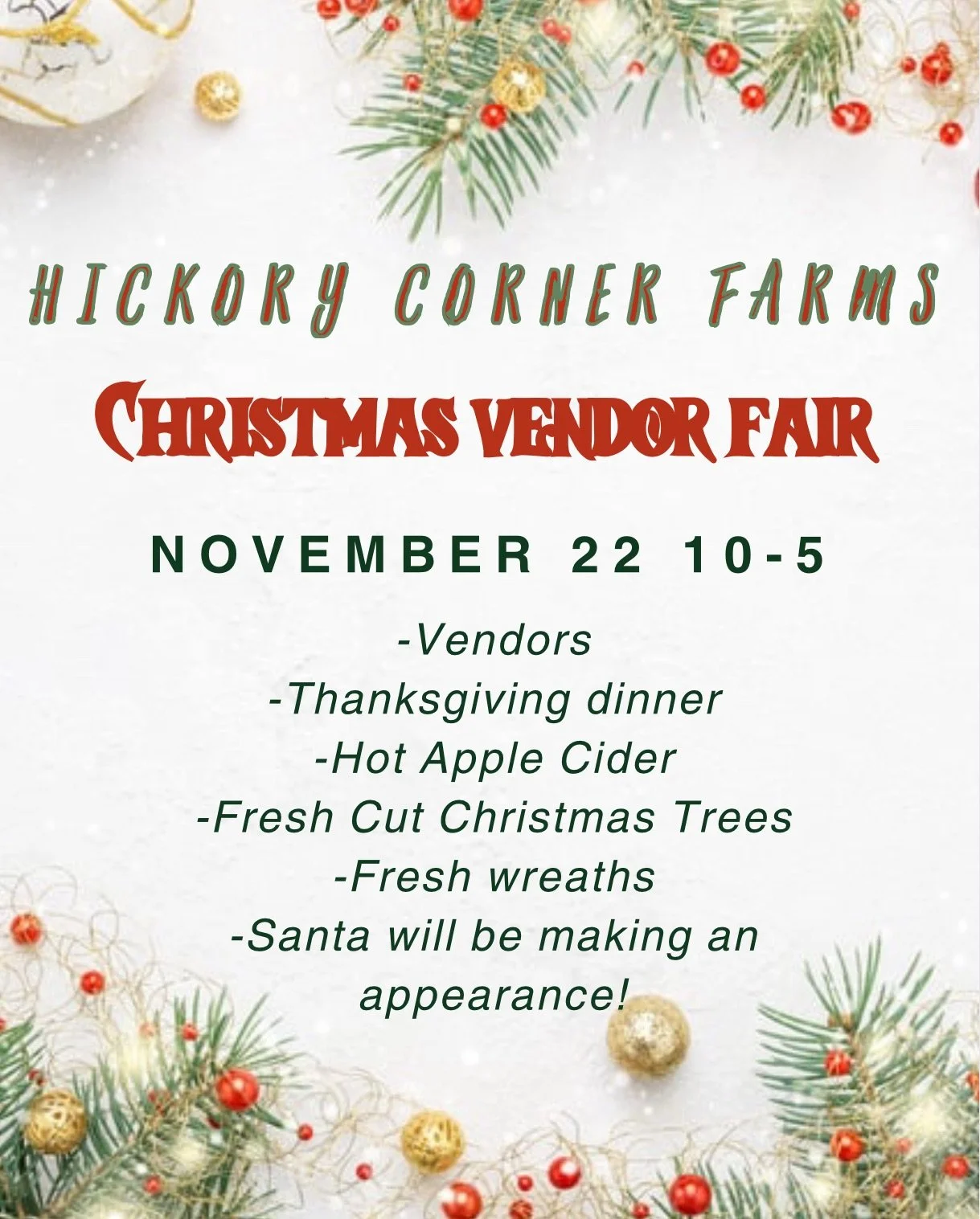 Hickory Corner Farms Vendor Fair